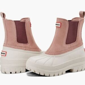 Hunter Sutton Waterproof Duck Boot- Whitby Sand/Rococo Blush
